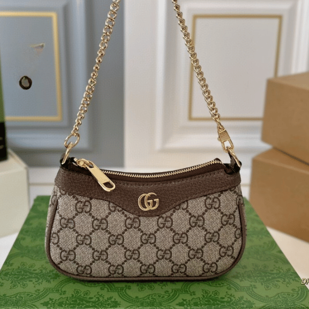 Gucci Ophidia Mini Handbag Beige 7.5 Inches