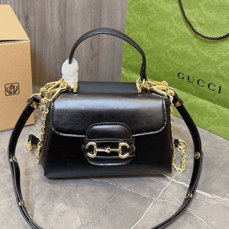 Gucci Horsebit 1955 Small Top Handle Bag Black 8.6 Inches 703848 AAA7G 1000