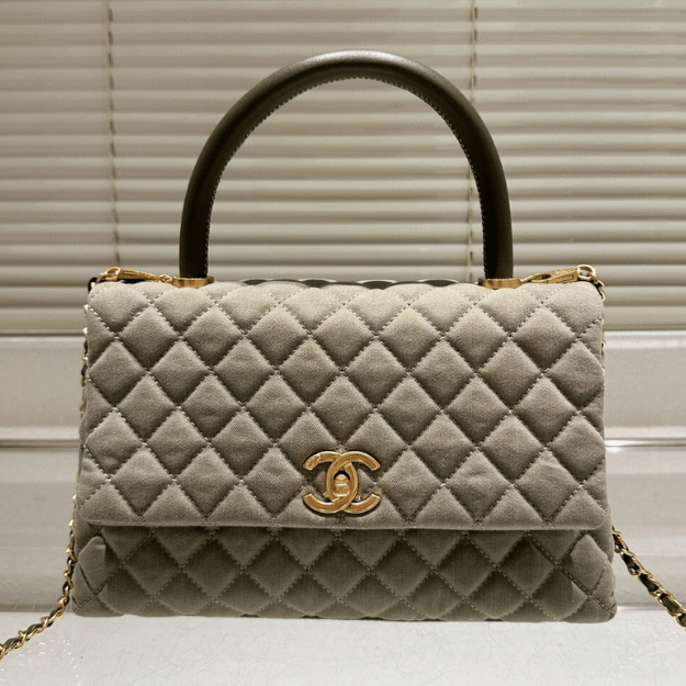 Chanel Coco Handle Grey Green 11.4 Inches