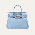 Hermes Birkin 35 Togo Leather Gold Hardware Blue 13.7 Inches