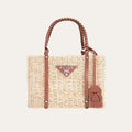 Prada Two Tone Woven Tote Bag In Multi Natural 28cm 1BG336VZOO2DJD