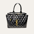 Saint Laurent Calfskin Leather Handbag Black 33Cm