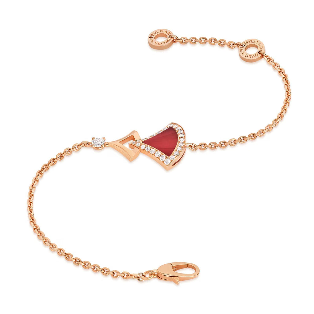 Bvlgari Rose Gold Divas Dream Diamond & Carnelian Bracelet