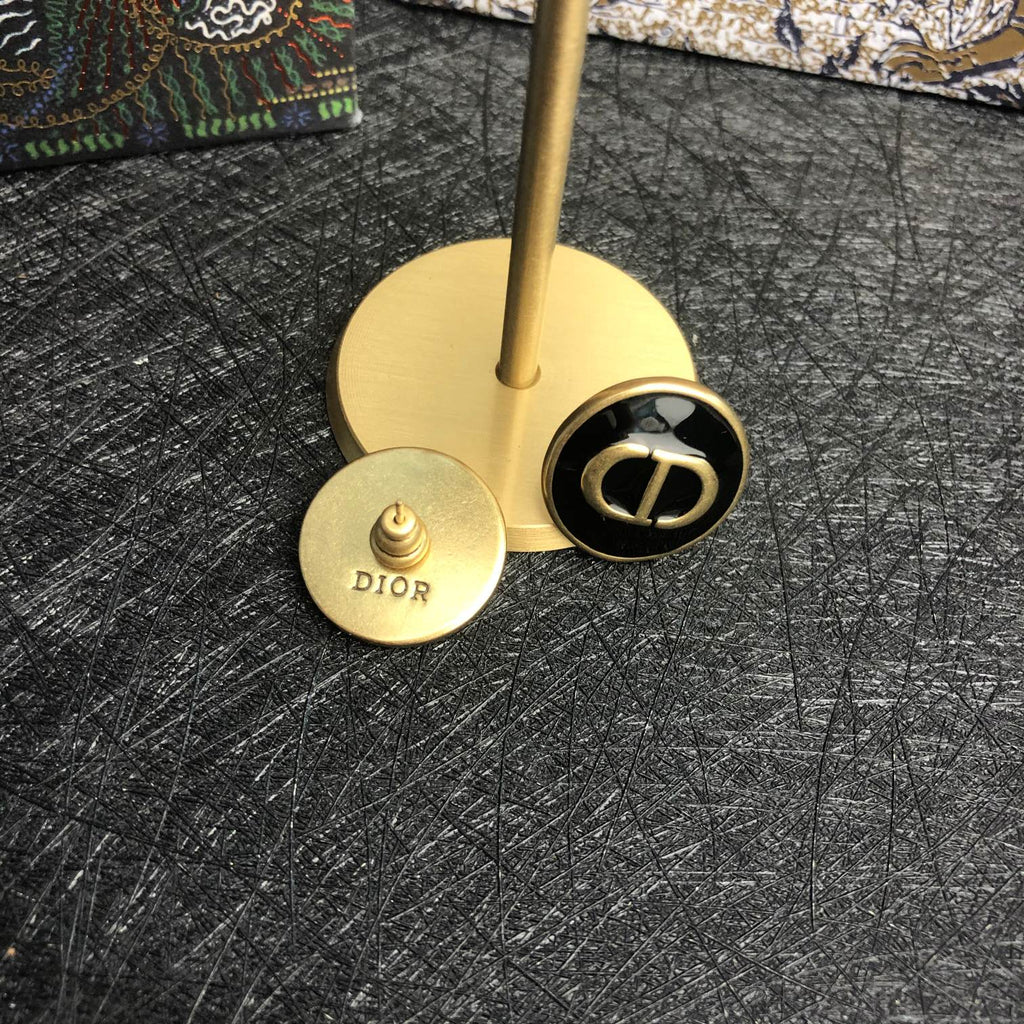 Dior CD Onyx Stud Earrings