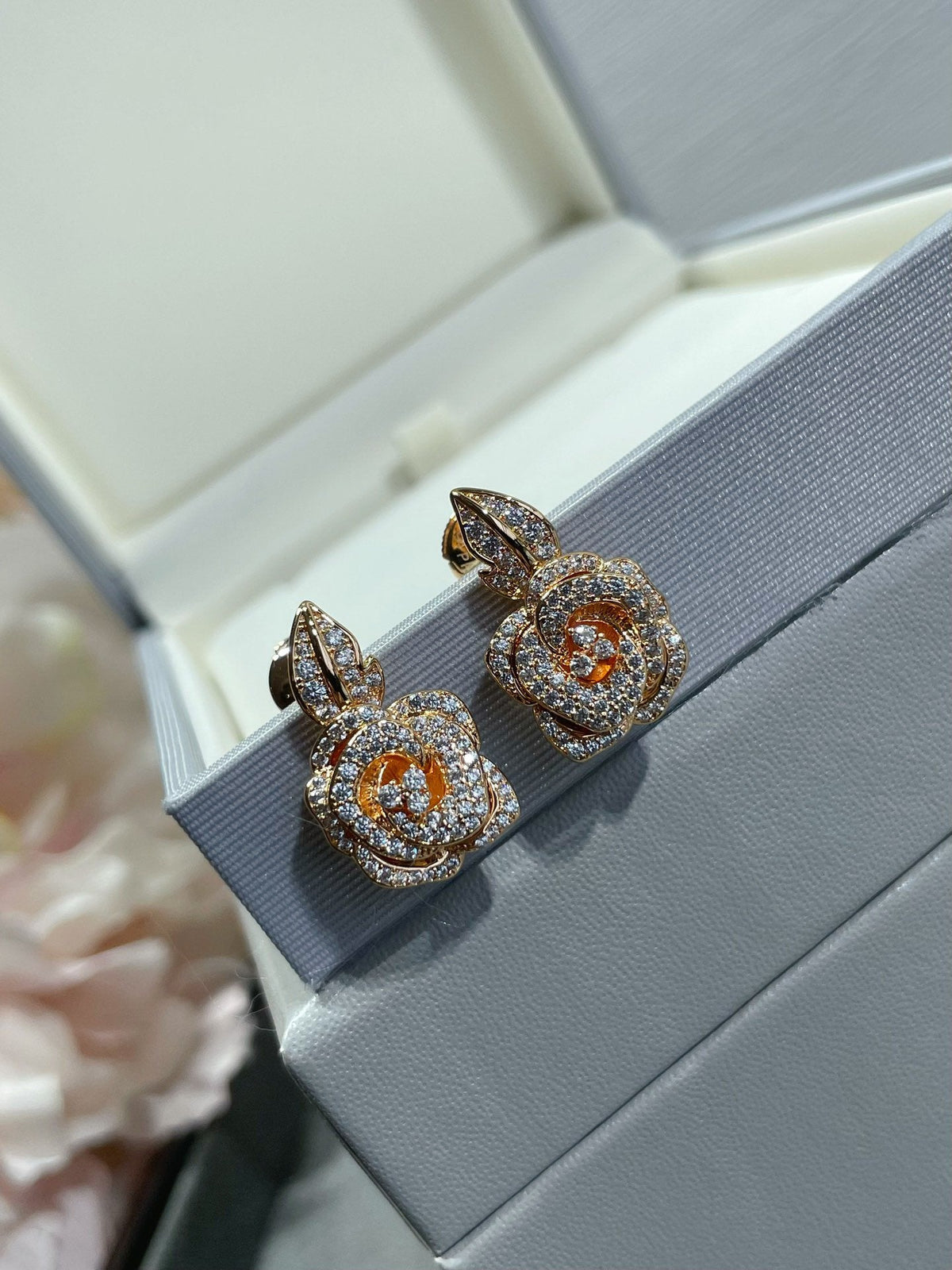 Dior Rose Bagatelle Cubic Zirconia Medium Earrings