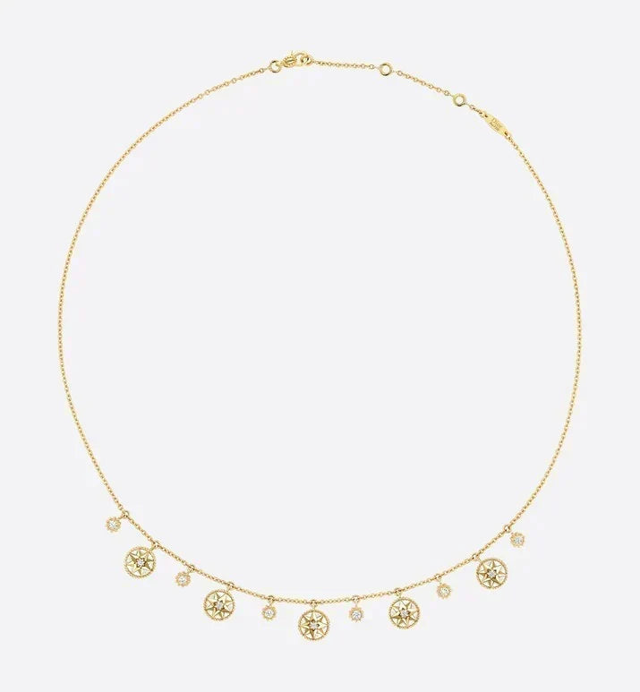 Dior Rose Des Vents Necklace Yellow Gold, Cubic Zirconia and Mother of Pearl