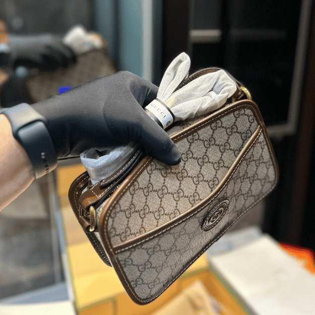 Gucci Ophidia Small Camera Bag Beige 8.6 Inches