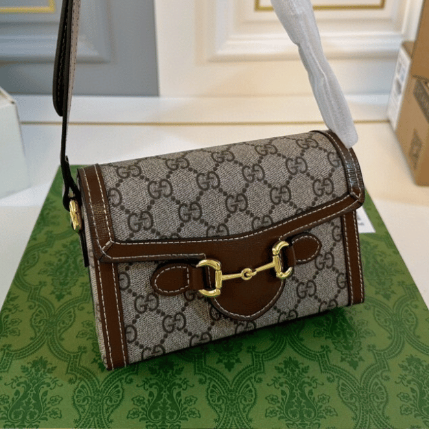 Gucci Horsebit 1955 Box Phone Bag Brown 7.1 Inches