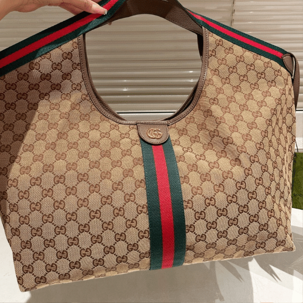 Gucci Giglio Large Tote Bag Gg Canvas 16.5 Inches ‎853971 FAFFP 2547