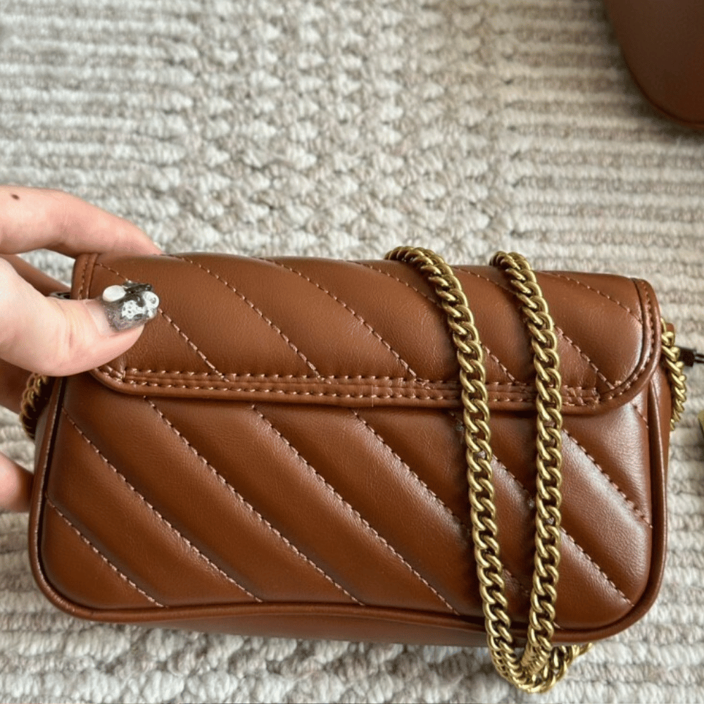 Gucci Gg Marmont Mini Chain Shoulder Bag Brown 6.3 Inches