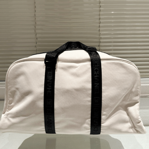 Chanel Duffle Bag White 19.3 Inches