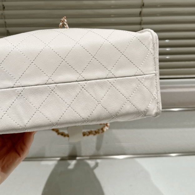 Chanel 25 Small Hand Bag White 13.4 Inches