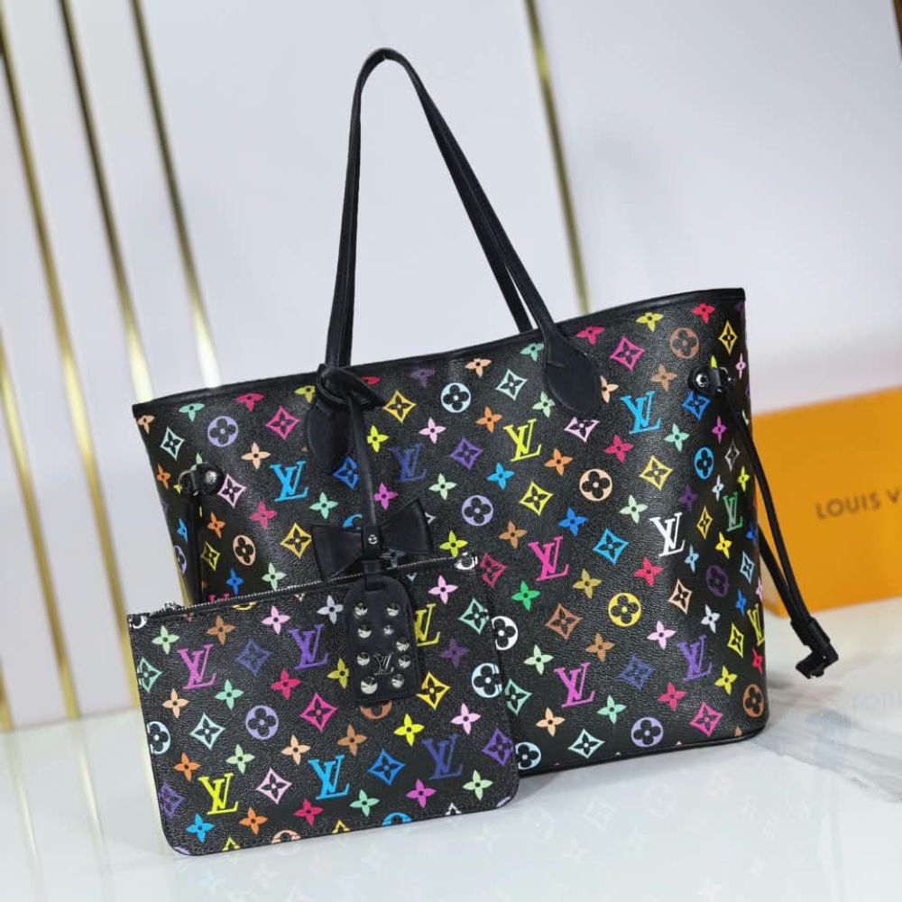 Louis Vuitton Neverfull MM Monogram Multicolore Black M40156