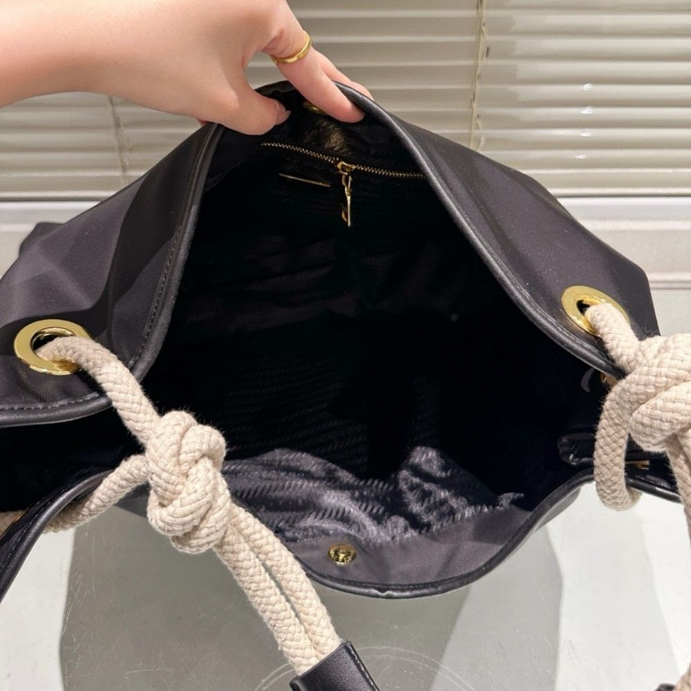 Prada Mariner Large Re Nylon Shoulder Bag Black 18.9 Inches 1Bc244 2Hg8 F0002 V Ooo