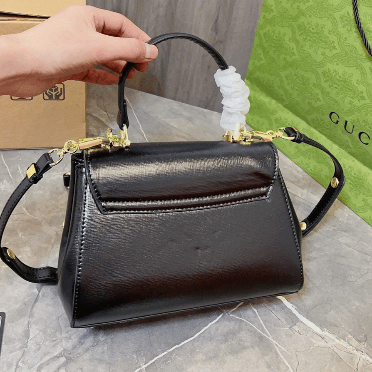 Gucci Horsebit 1955 Small Top Handle Bag Black 8.6 Inches 703848 AAA7G 1000