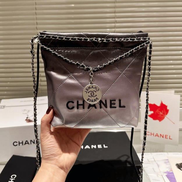 Chanel 22 Mini Drawstring Bucket Bag Ombere 7.9 Inches