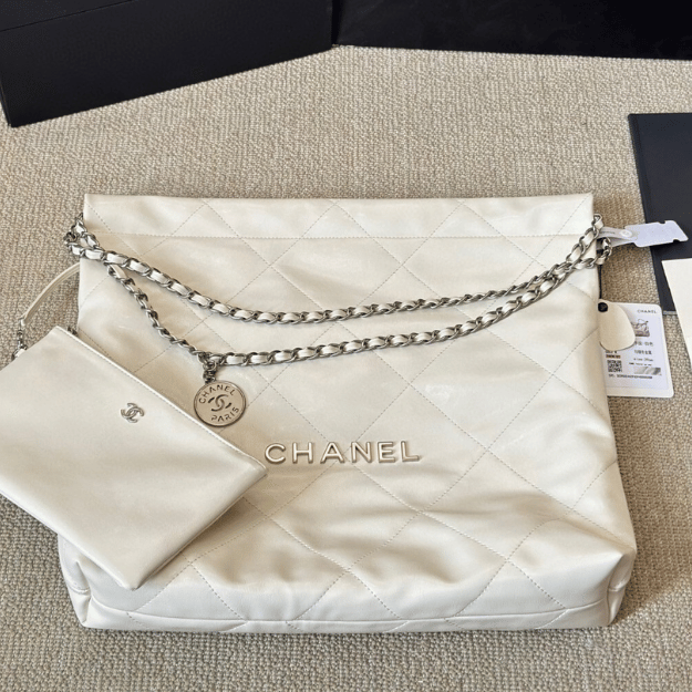 Chanel 22 Bag Small Oiled Off-White/Cream 13.7 Inches