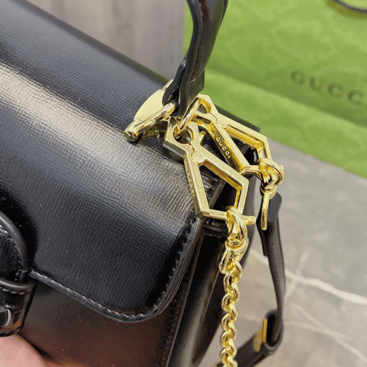 Gucci Horsebit 1955 Small Top Handle Bag Black 8.6 Inches 703848 AAA7G 1000