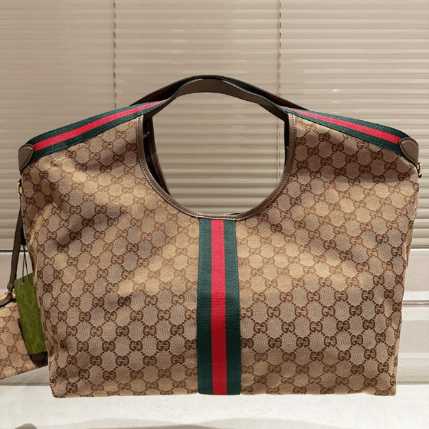 Gucci Giglio Large Tote Bag Gg Canvas 16.5 Inches ‎853971 FAFFP 2547