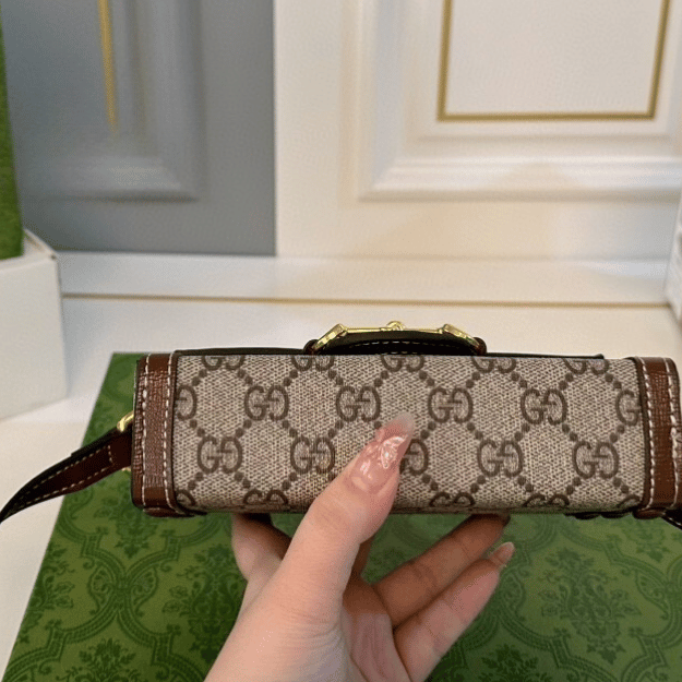 Gucci Horsebit 1955 Box Phone Bag Brown 7.1 Inches