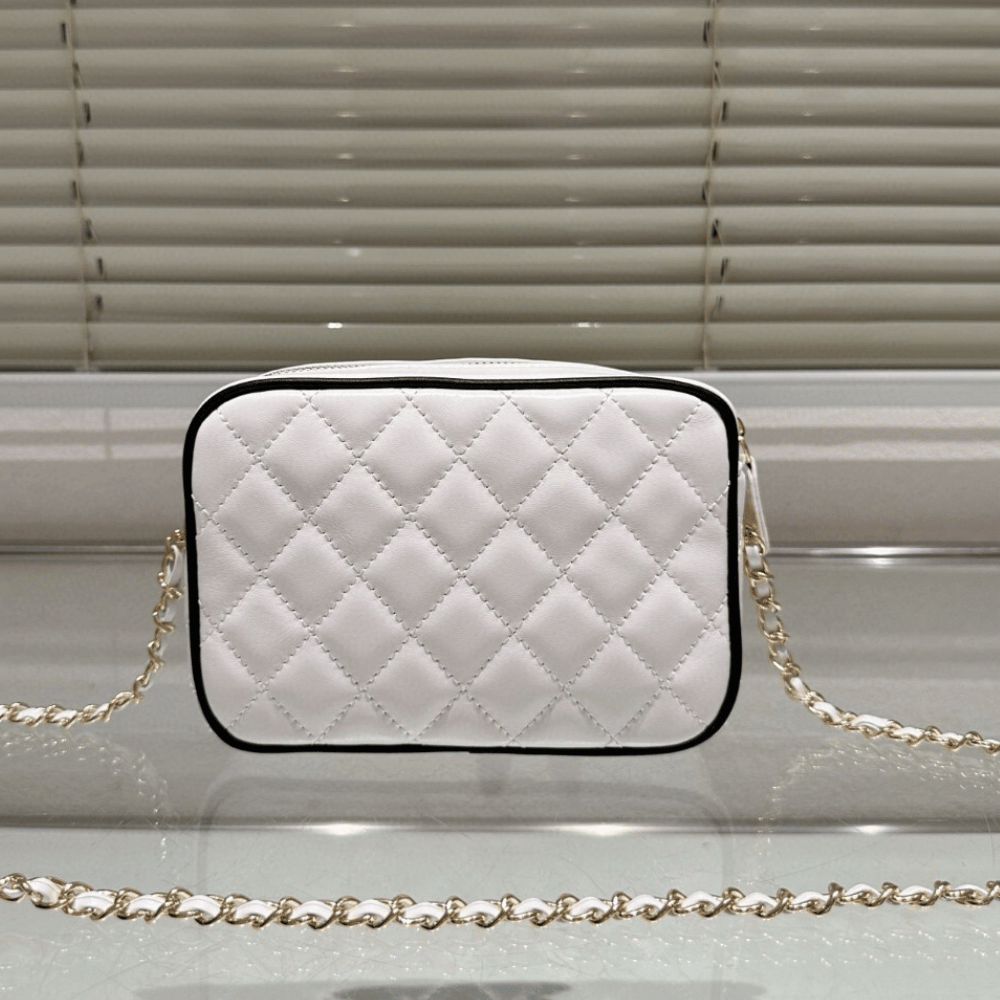 Chanel Camera Bag Mini White 7.1 Inches