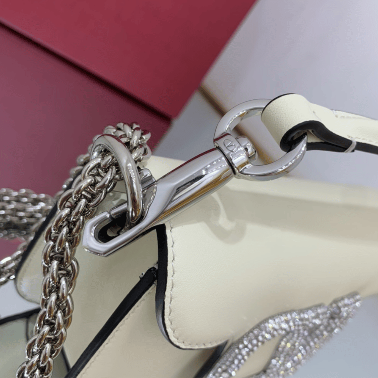 Valentino Locò Small Shoulder Bag White 7.8 Inches
