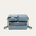 Chanel Quilted Camera Bag Blue 12.2 Inches