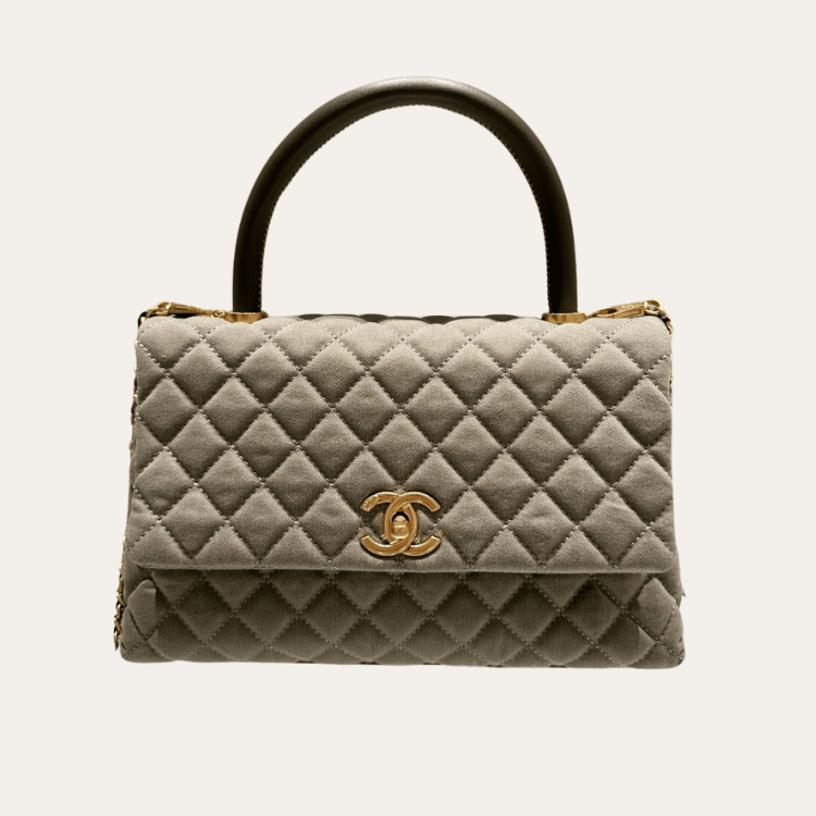 Chanel Coco Handle Grey Green 11.4 Inches