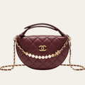 Chanel Quilted Chain Around Pouch Burgundy 7.5 Inches