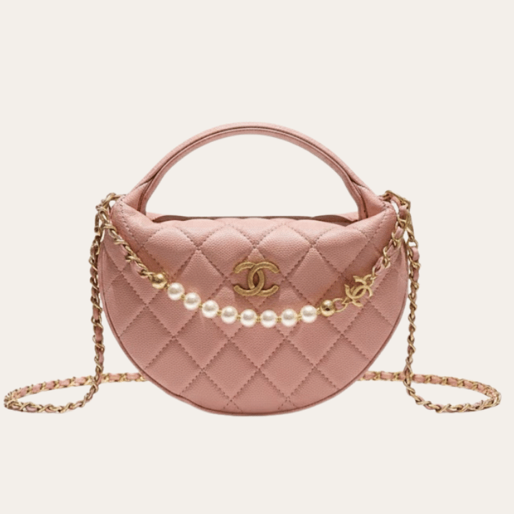 Chanel Quilted Chain Around Pouch Pink 7.5 Inches