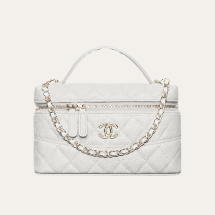 Chanel Vanity With Chain White 7.9 Inches