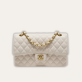 Chanel Classic Medium Flap Bag White 10.2 Inches