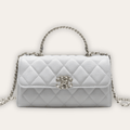 Chanel Flap Bag Top Handle Woc White 7.5 Inches