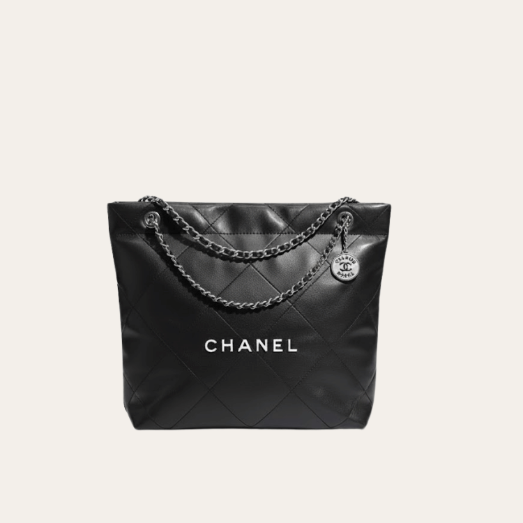 Chanel 22 Drawstring Bucket Bag Black 13.8 Inches