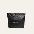 Chanel 22 Drawstring Bucket Bag Black 13.8 Inches