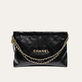 Chanel 22 Horizontal Bucket Bag Black 13.8 Inches