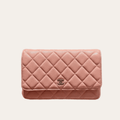 Chanel Flap Bag Woc (Wallet On Chain) Light Pink 7.5 Inches