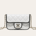 Chanel Vintage-Style Flap Bag White 7.1 Inches