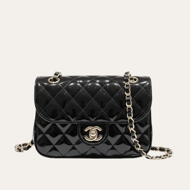 Chanel 24C Mini Flap Bag Metallic Black 7.5 Inches