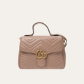 Gucci Gg Marmont Top Handle Chain Shoulder Bag Nude 10.6 Inches
