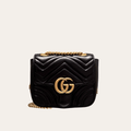 Gucci Gg Marmont Square Shoulder Bag Black 7.1 Inches