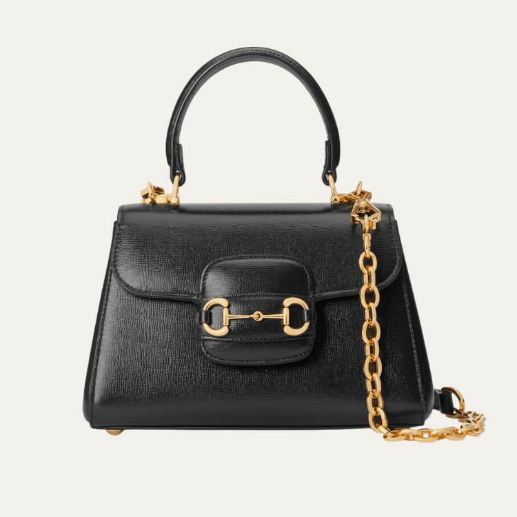 Gucci Horsebit 1955 Small Top Handle Bag Black 8.6 Inches 703848 AAA7G 1000