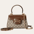 Gucci Horsebit 1955 Mini Top Handle Bag Beige 8.7 Inches
