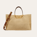 Valentino Vlogo Raffia Vlogo Tote Bag 13.8 Inches 7W2B0K39Yce_D84