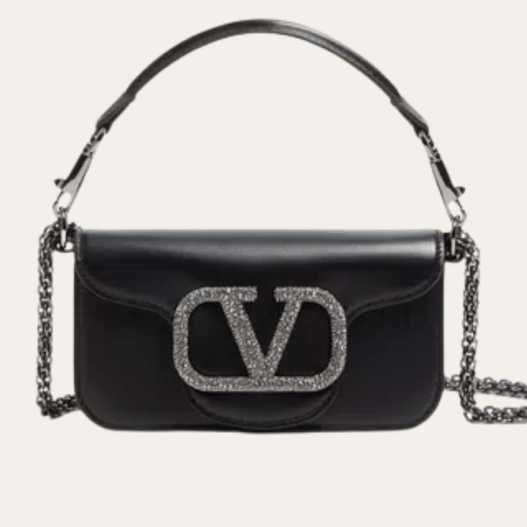 Valentino Locò Small Shoulder Bag Black 7.8 Inches 7W2B0K53CWR_249