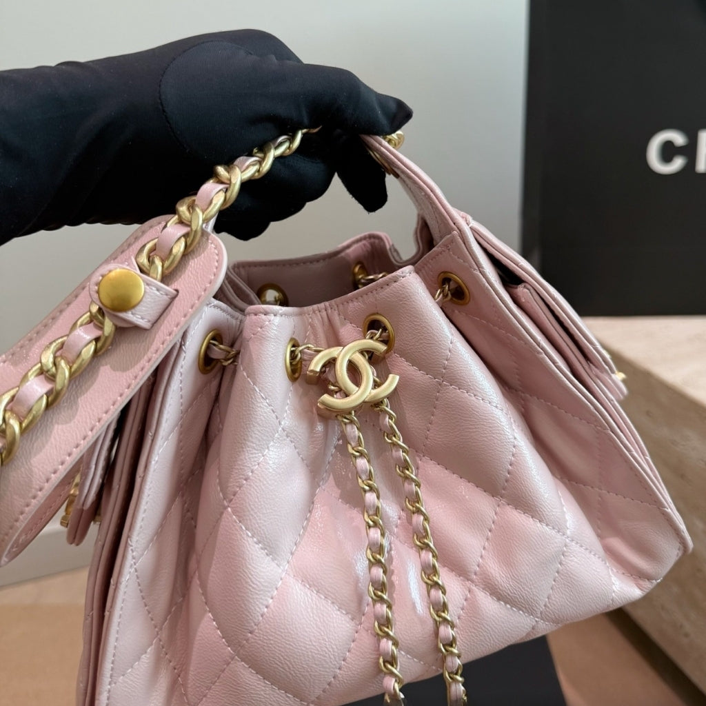 Chanel 25 Mini Smooth Leather Handbag Pink 20cm