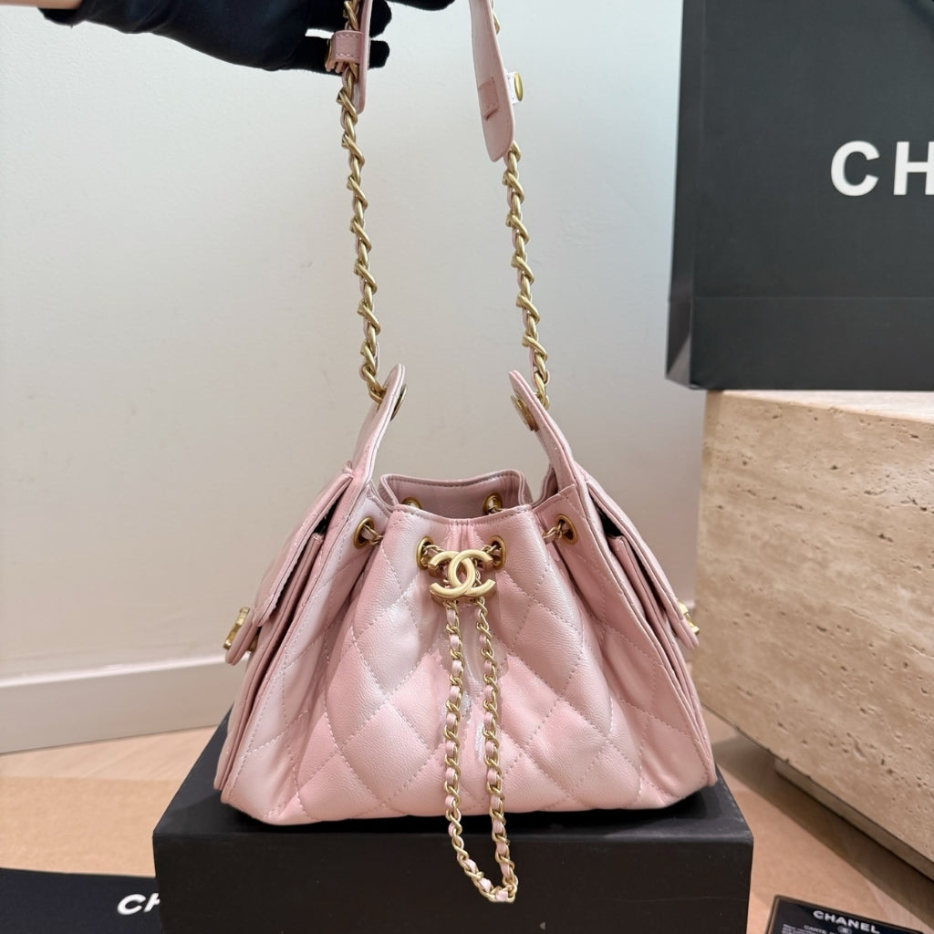 Chanel 25 Mini Smooth Leather Handbag Pink 20cm