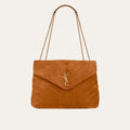 Saint Laurent Loulou Medium In Suede Cinnamon Brown 12.2 Inches 5749461U8C77761