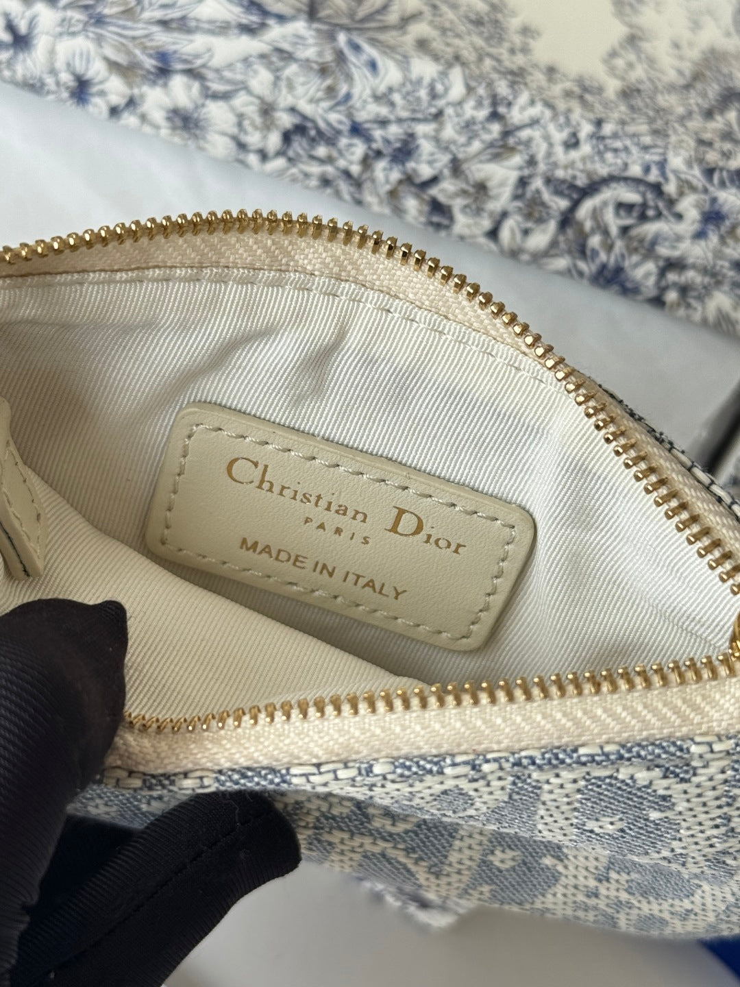 Dior 25S Travel Myrte Zipped Key Case 14 in Blue Oblique Jacquard Canvas