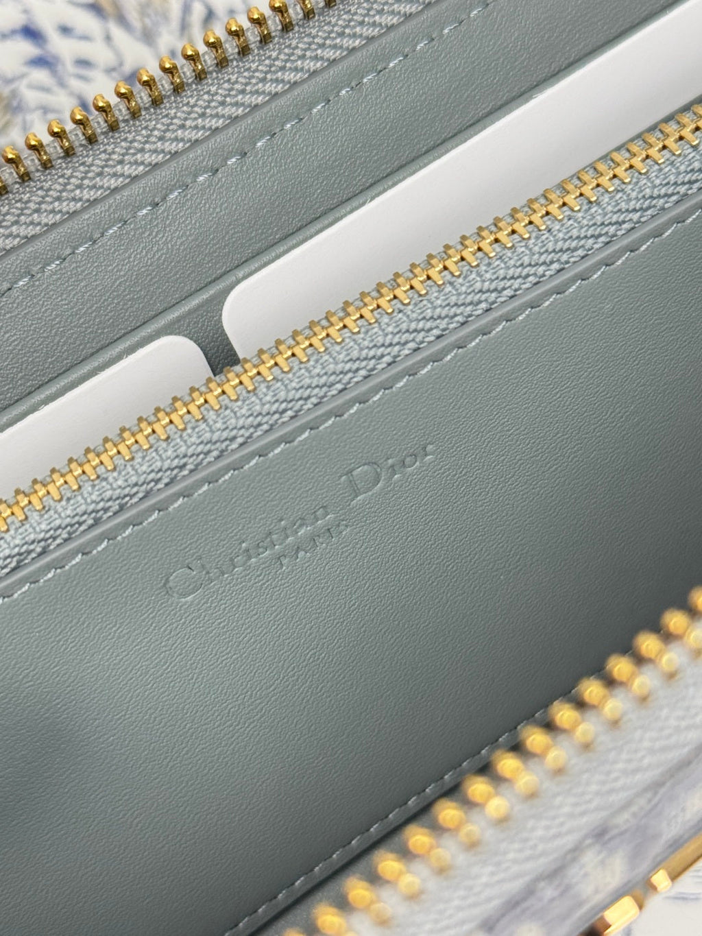 Dior 25S Long Zipper Wallet 19 in Gray Oblique Jacquard Canvas